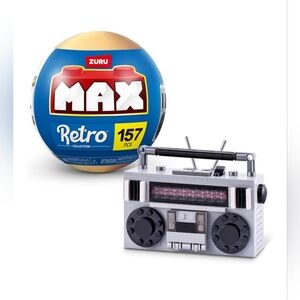 Zuru Max Premium Retro Building Bricks Boombox Radio Cassette Player 157pc NEW